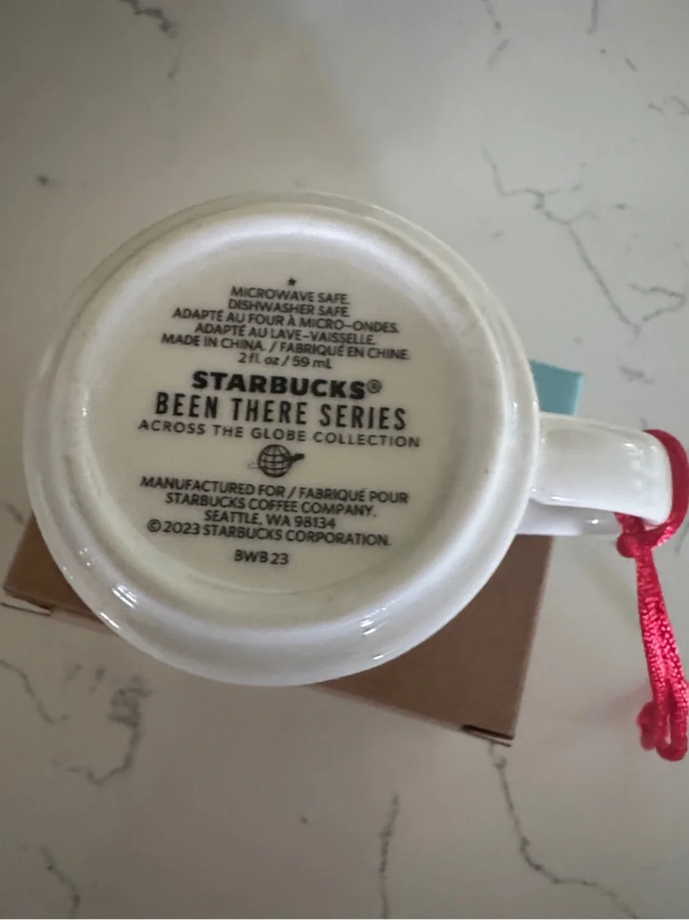 Starbucks 2oz Canada Ornament Mug in Pink and Red
